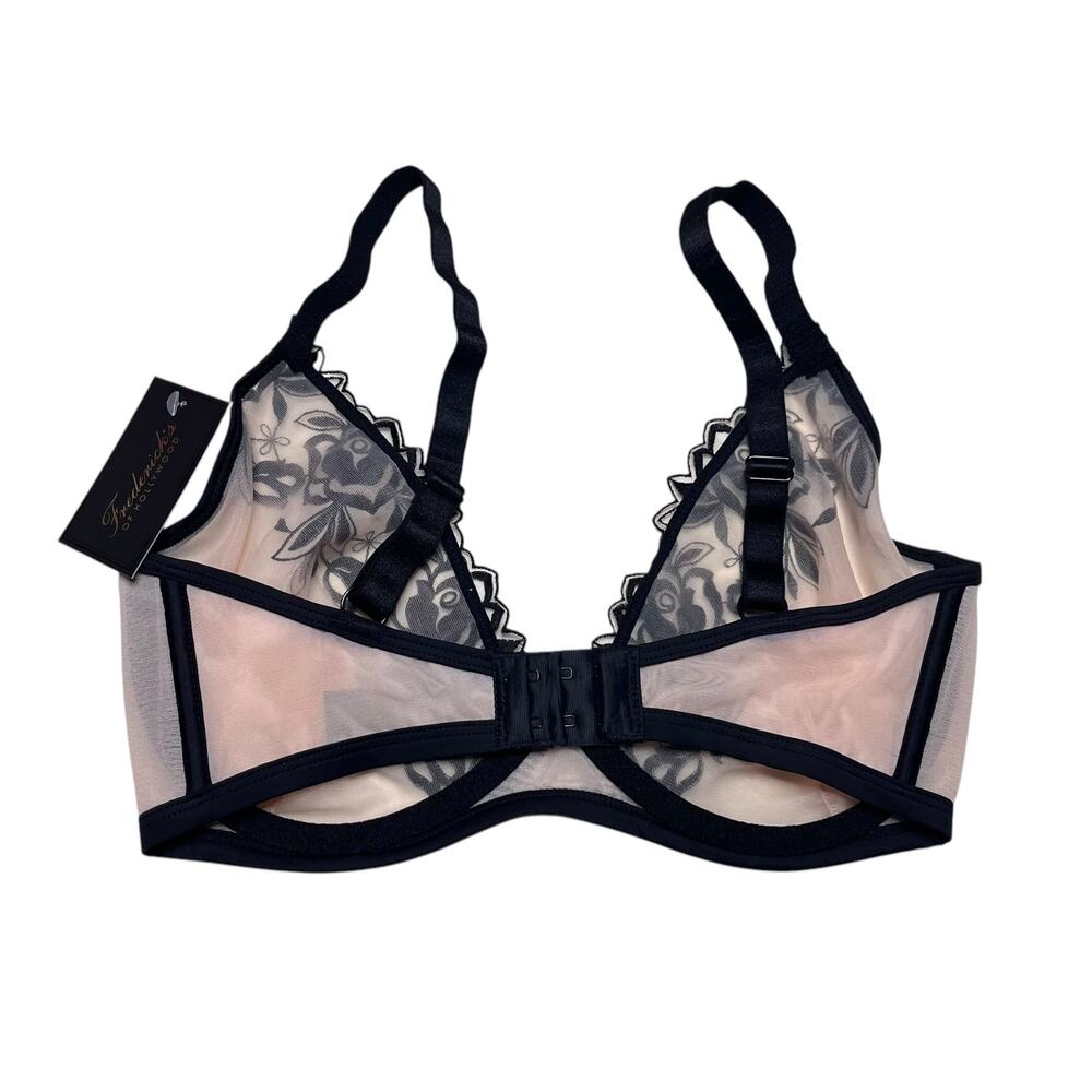 Frederick's of Hollywood Meghan Underwire Bra Black / Nude Size 32D - Picture 2 of 5